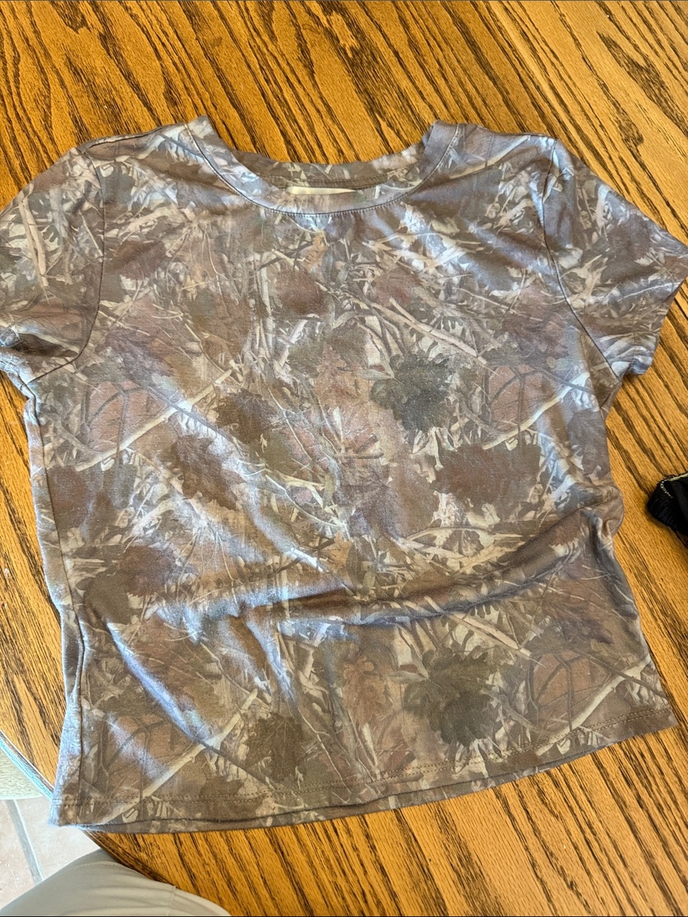 Madden Girl Brown Camo Short Sleeve Tee